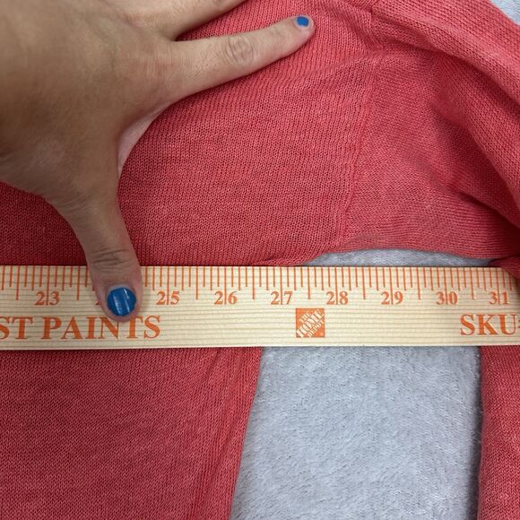 Eileen Fisher 100% Organic Linen Sweater Womens Medium Coral Coastal Lightweight - Picture 9 of 11